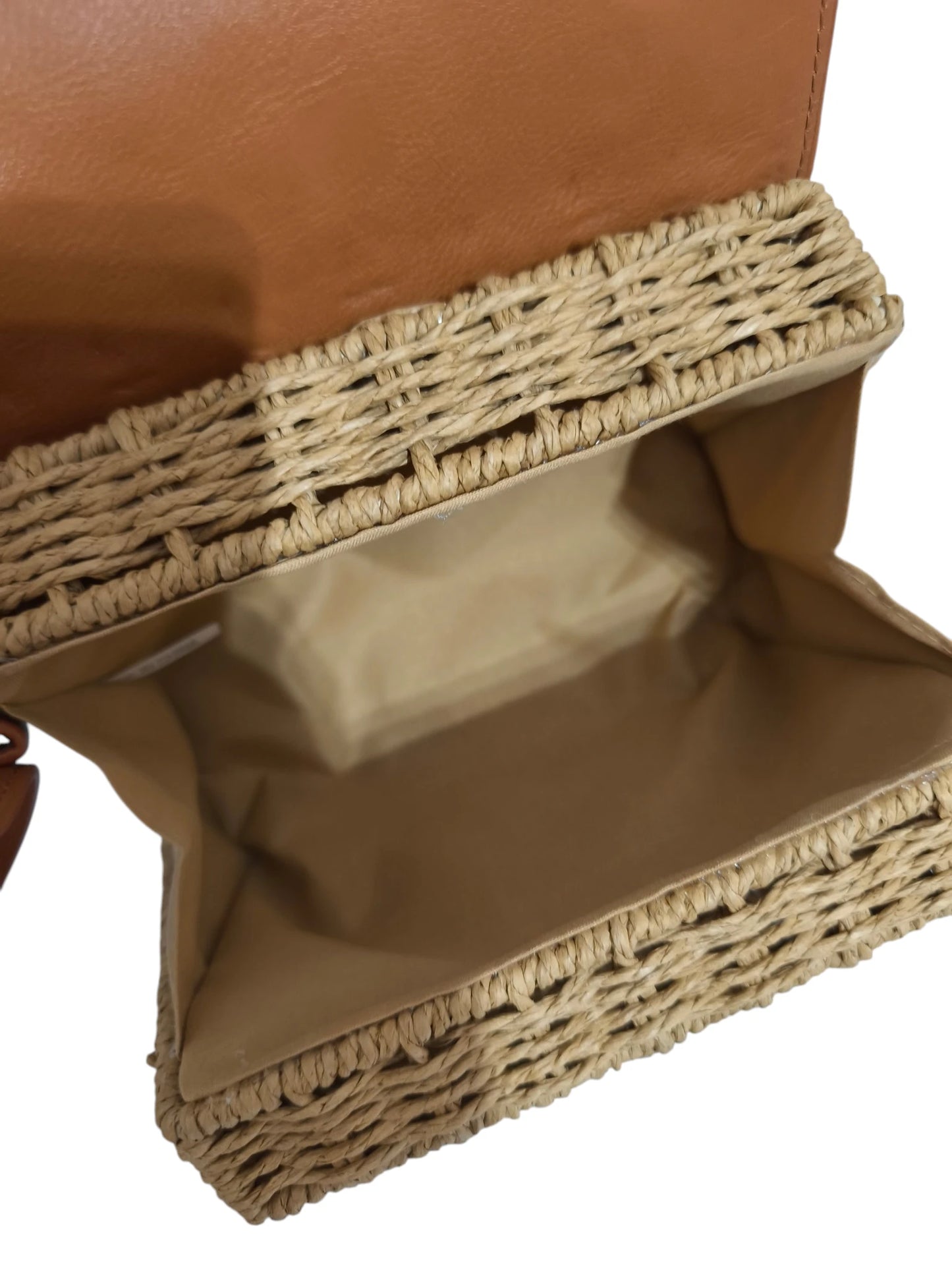 Borsa a Mano e Crossbody in Paglia Intrecciata