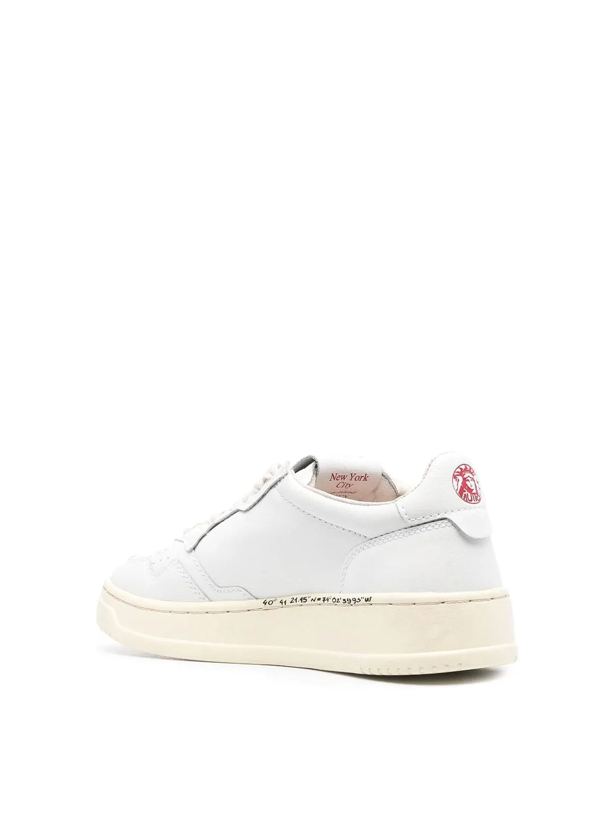 Autry Medalist Low Sneakers en cuir blanc NY AULM LI02
