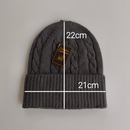 Cappello invernale lana/alpaca/cashmere unisex premium Tortora
