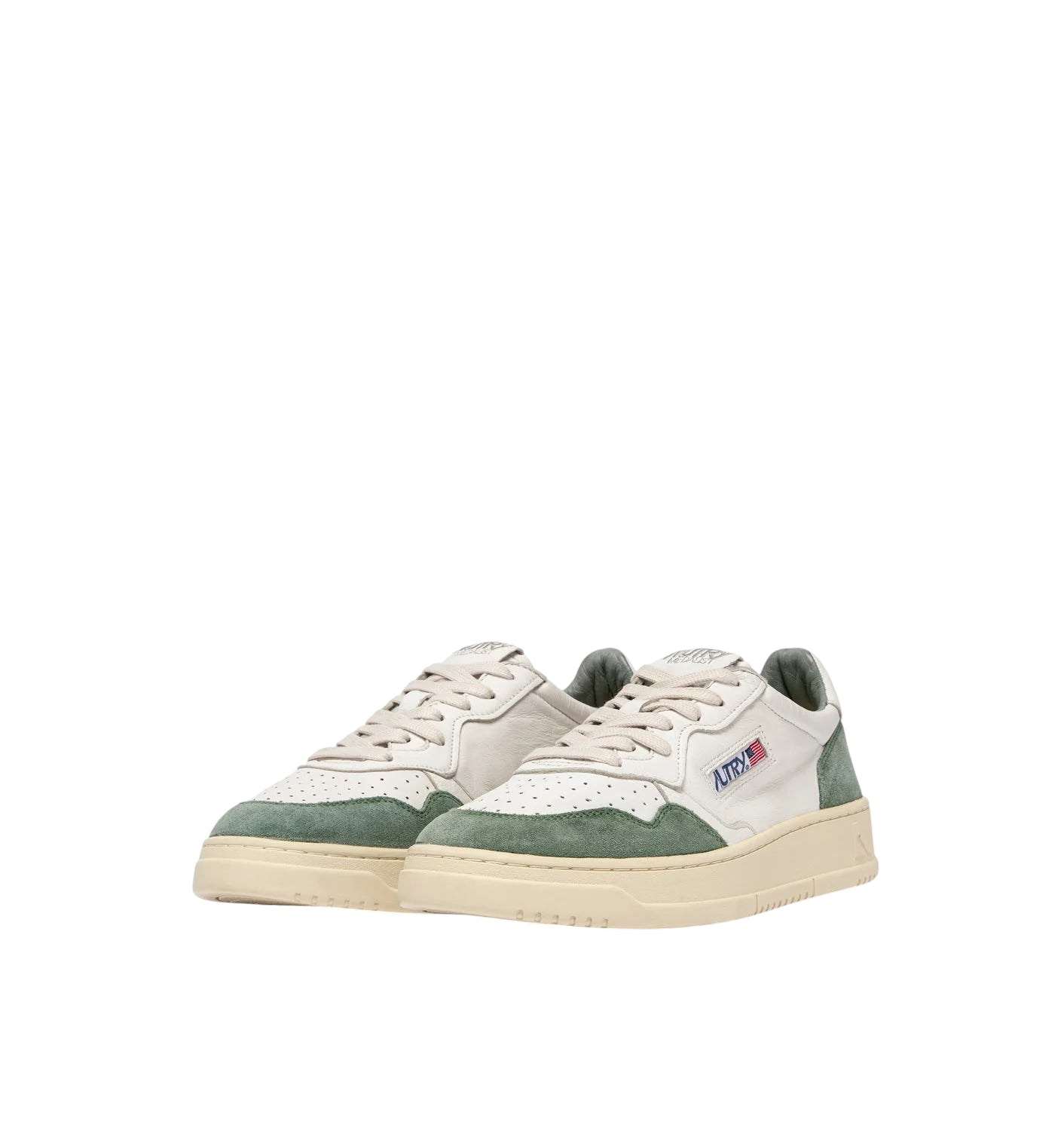AUTRY Sneakers Medalist Low in pelle e camoscio verde/grigio AULM-GS29
