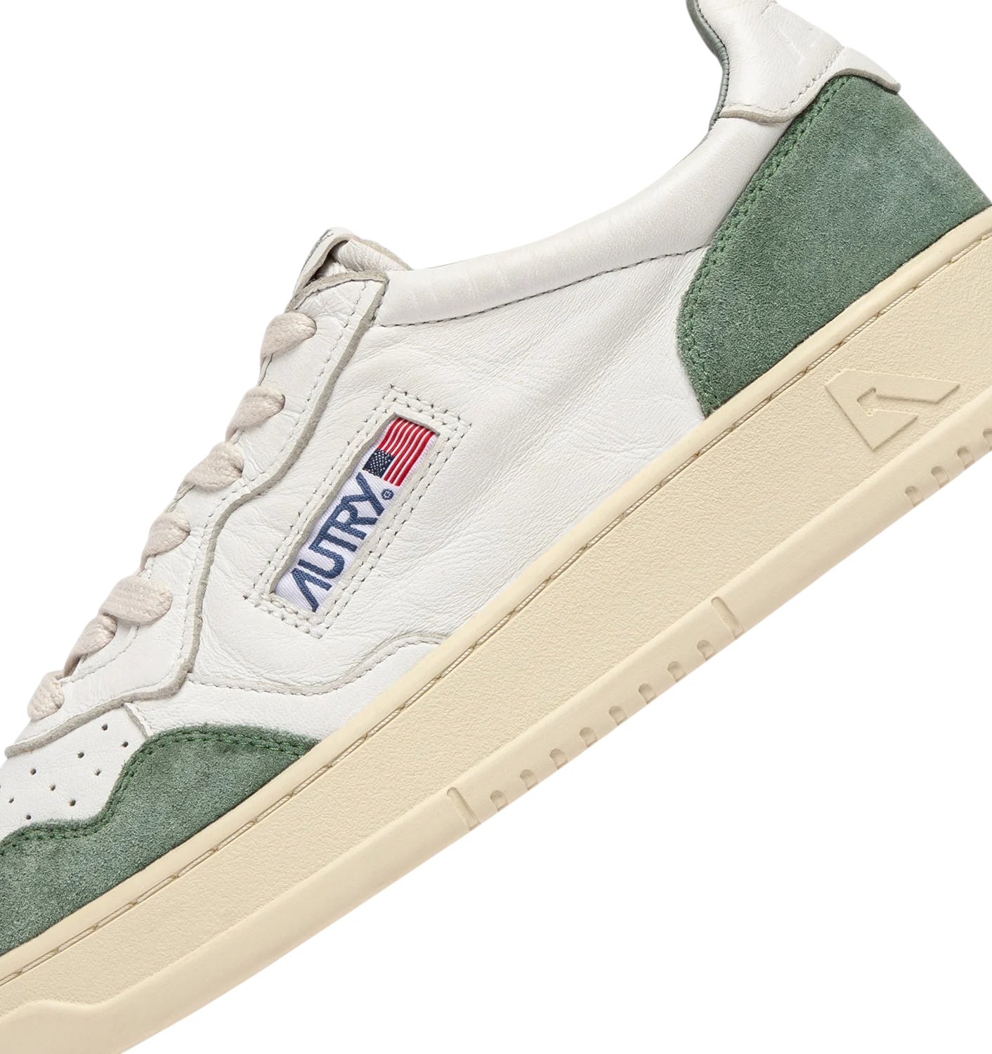 AUTRY Sneakers Medalist Low in pelle e camoscio verde/grigio AULM-GS29