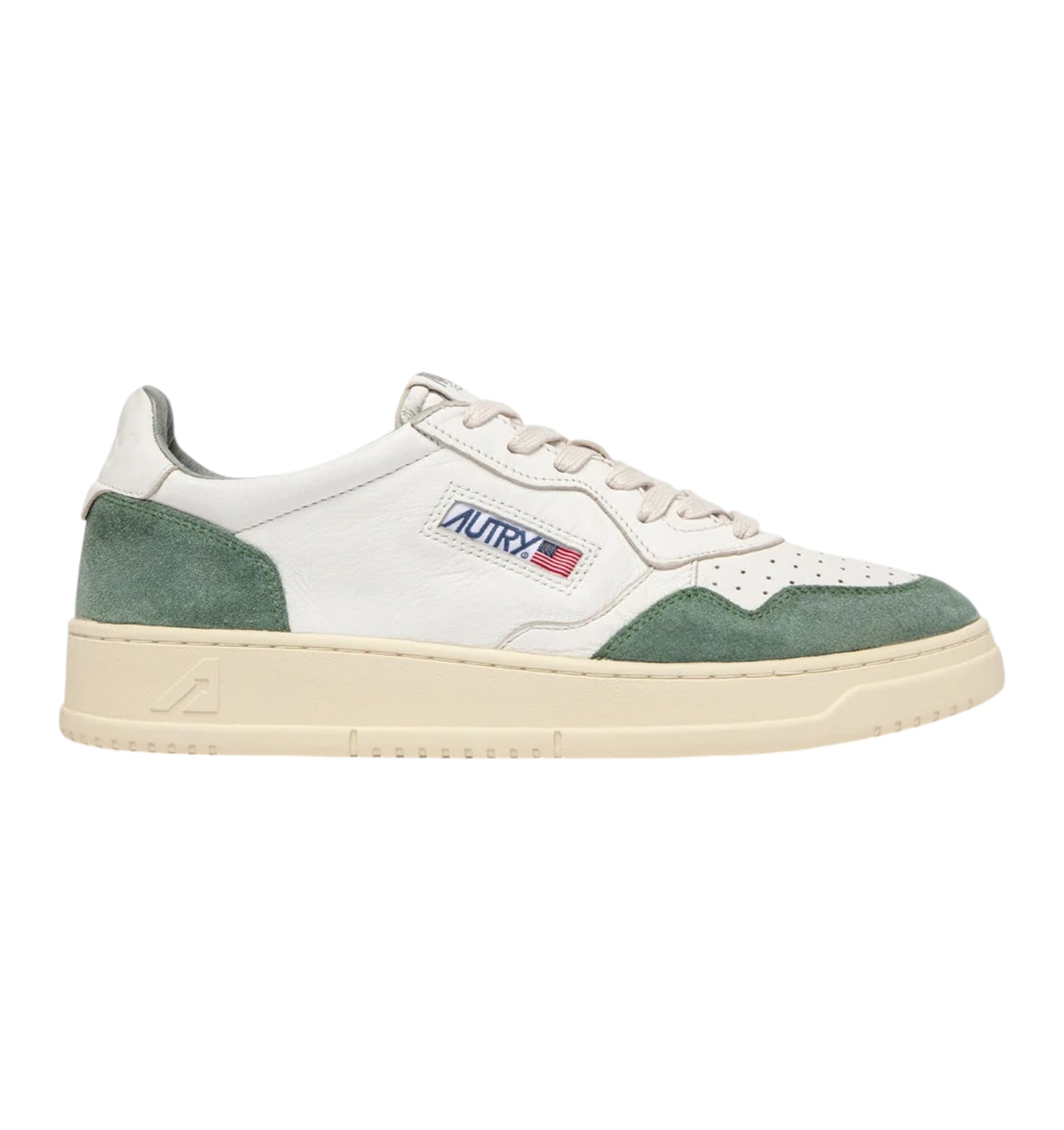 AUTRY Sneakers Medalist Low in pelle e camoscio verde/grigio AULM-GS29