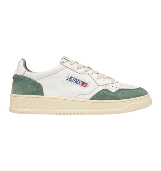 AUTRY Sneakers Medalist Low in pelle e camoscio verde/grigio AULM-GS29