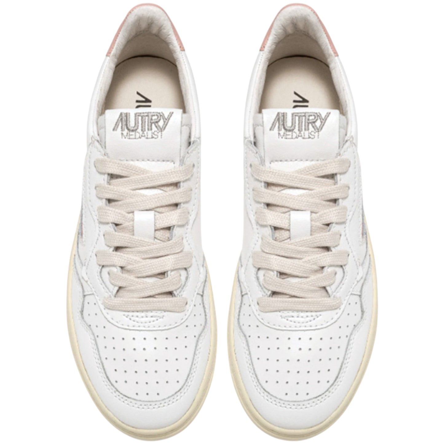 Autry Medalist Low bianca in pelle Spoiler Rosa AULW LL16