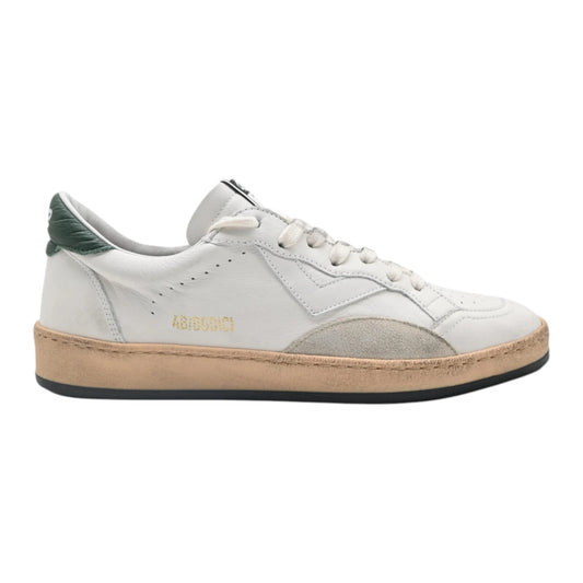 4B12 Sneakers Uomo In Pelle Bianca Spoiler Verde PLAYNEW