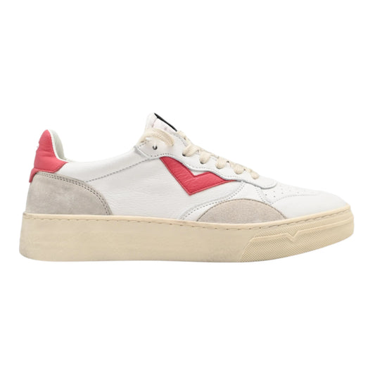 4B12 Sneakers Uomo In Pelle Bianca Spoiler Rosso HYPER