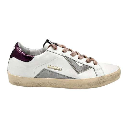 4B12 Sneakers  Donna In Pelle Bianca SUPRIME