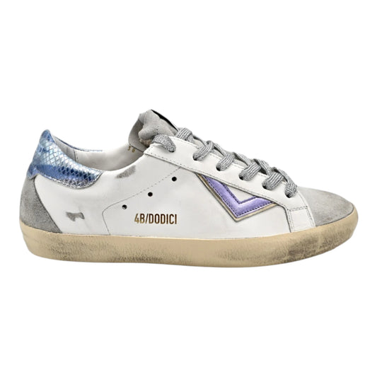 4B12 Sneakers Donna In Pelle Bianca SUPRIME