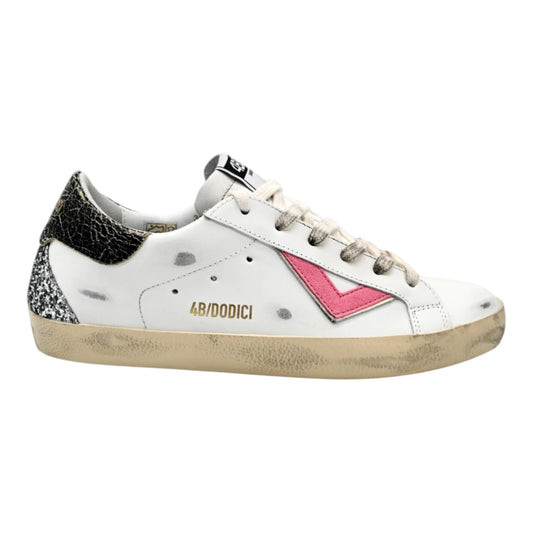 4B12 Sneakers Donna In Pelle Bianca SUPRIME