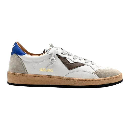 4B12 Sneakers Uomo In Pelle Bianca Spoiler Blu EVO