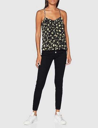 Camiseta deportiva de tirantes con espalda cruzada y estampado floral para mujer de Calvin Klein