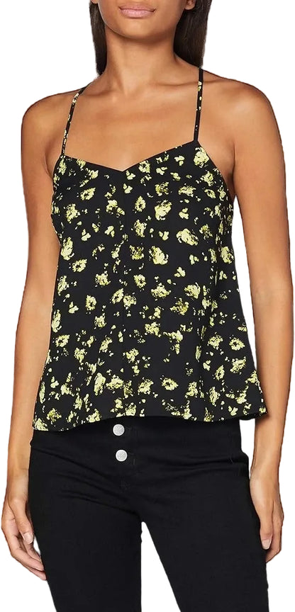 Camiseta deportiva de tirantes con espalda cruzada y estampado floral para mujer de Calvin Klein
