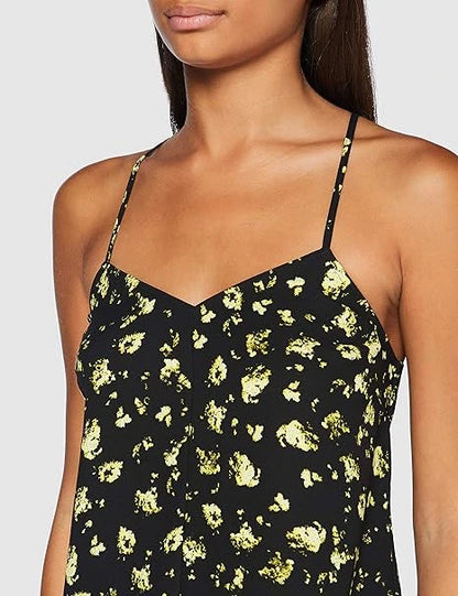 Camiseta deportiva de tirantes con espalda cruzada y estampado floral para mujer de Calvin Klein