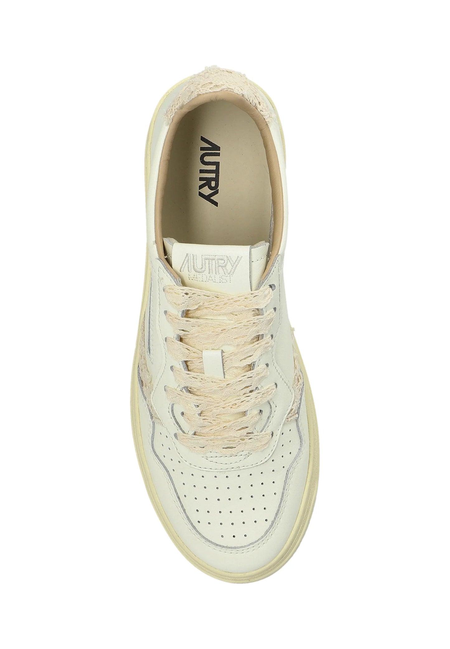 Autry Medalist Low in Pelle AULW MJ01 Spoiler in Pizzo (Woman)