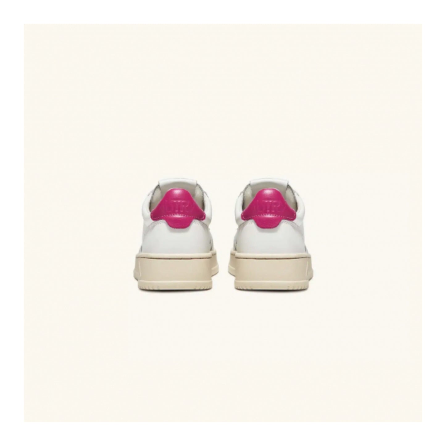 Autry Medalist Low bianca in pelle Spoiler Fucsia AULW LL42