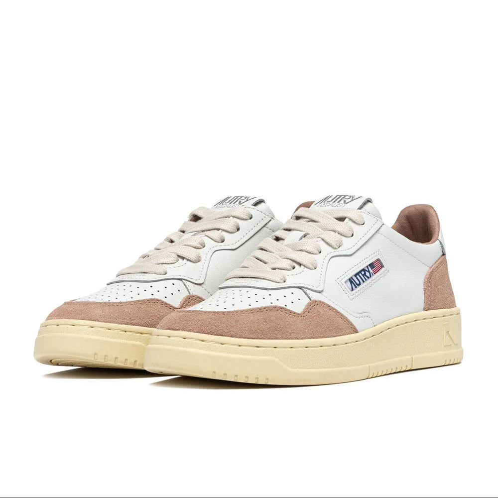 Autry Medalist Low AULW FT04 in pelle e Camoscio Rosa (Donna)