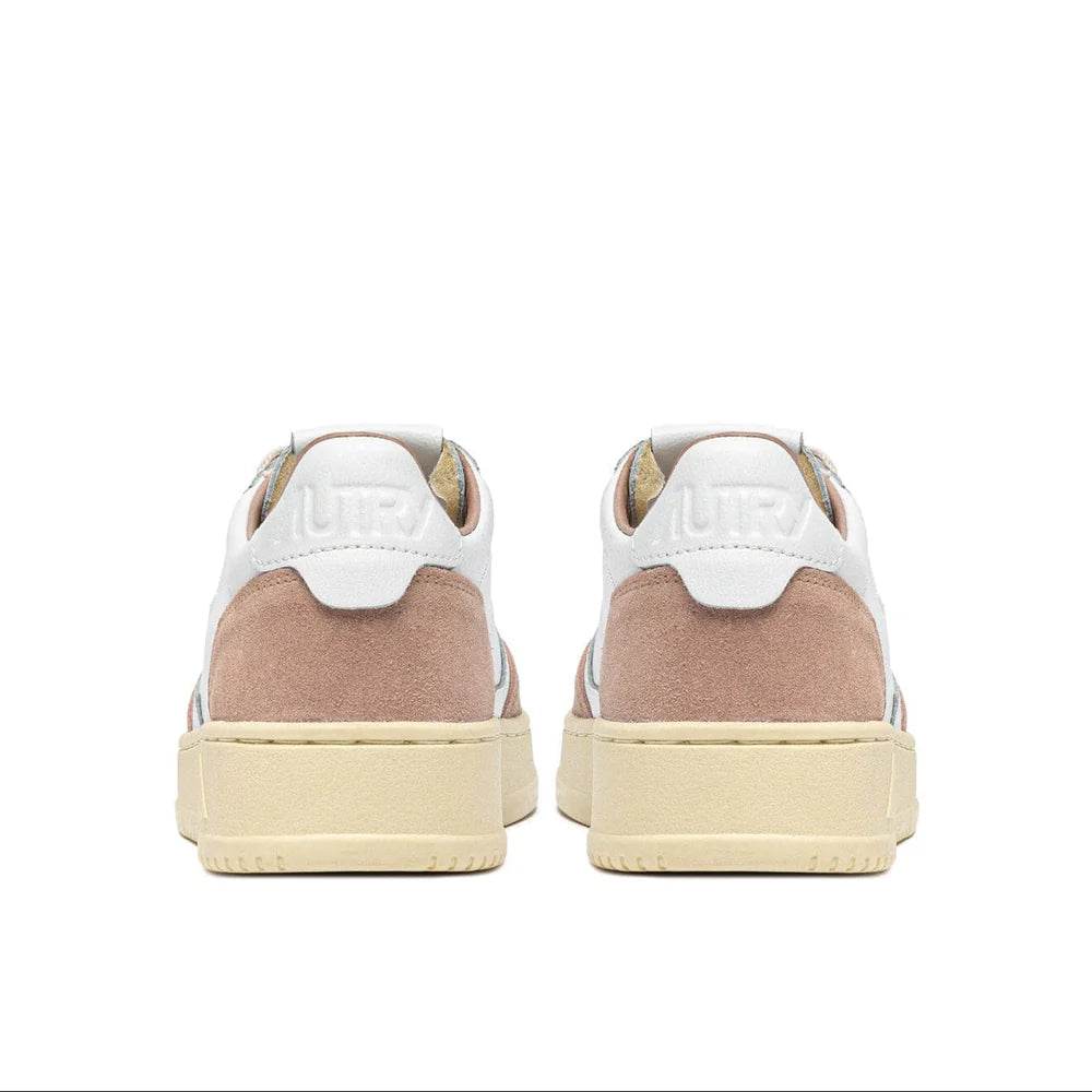 Autry Medalist Low AULW FT04 in pelle e Camoscio Rosa (Donna)