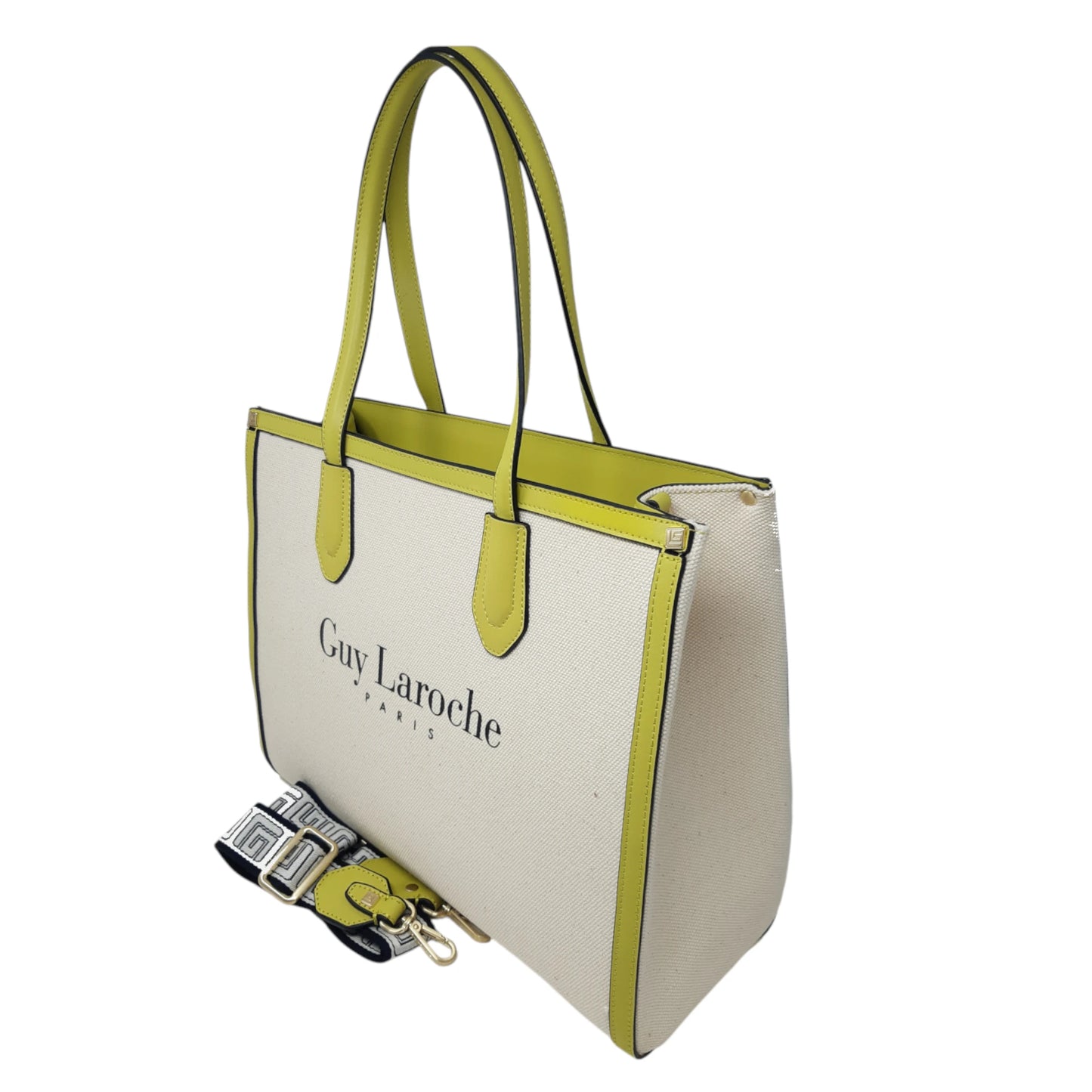 Guy Laroche Paris Borsa shopping in canvas naturale