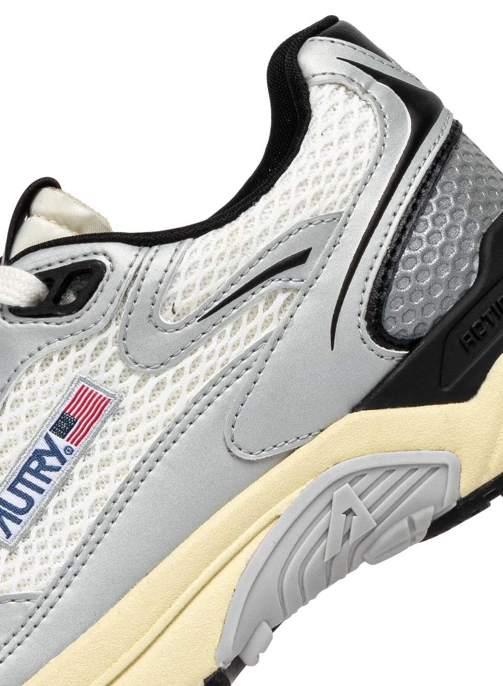 AUTRY SNEAKERS HYPERWAY IN PELLE SINTETICA E MESH ARGENTO WHISPER WHITE E MOUNTAIN HYLM MV16