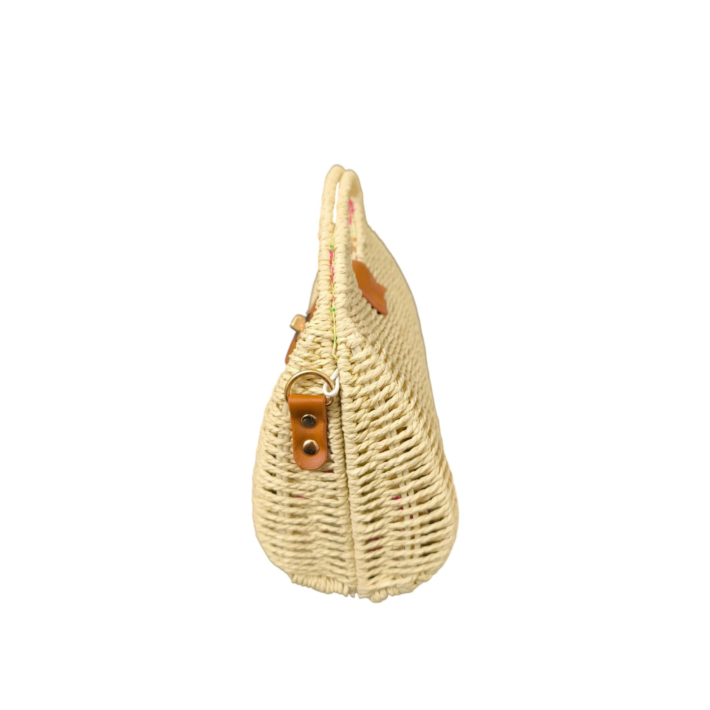 Borsa hobo in vimini e pelle