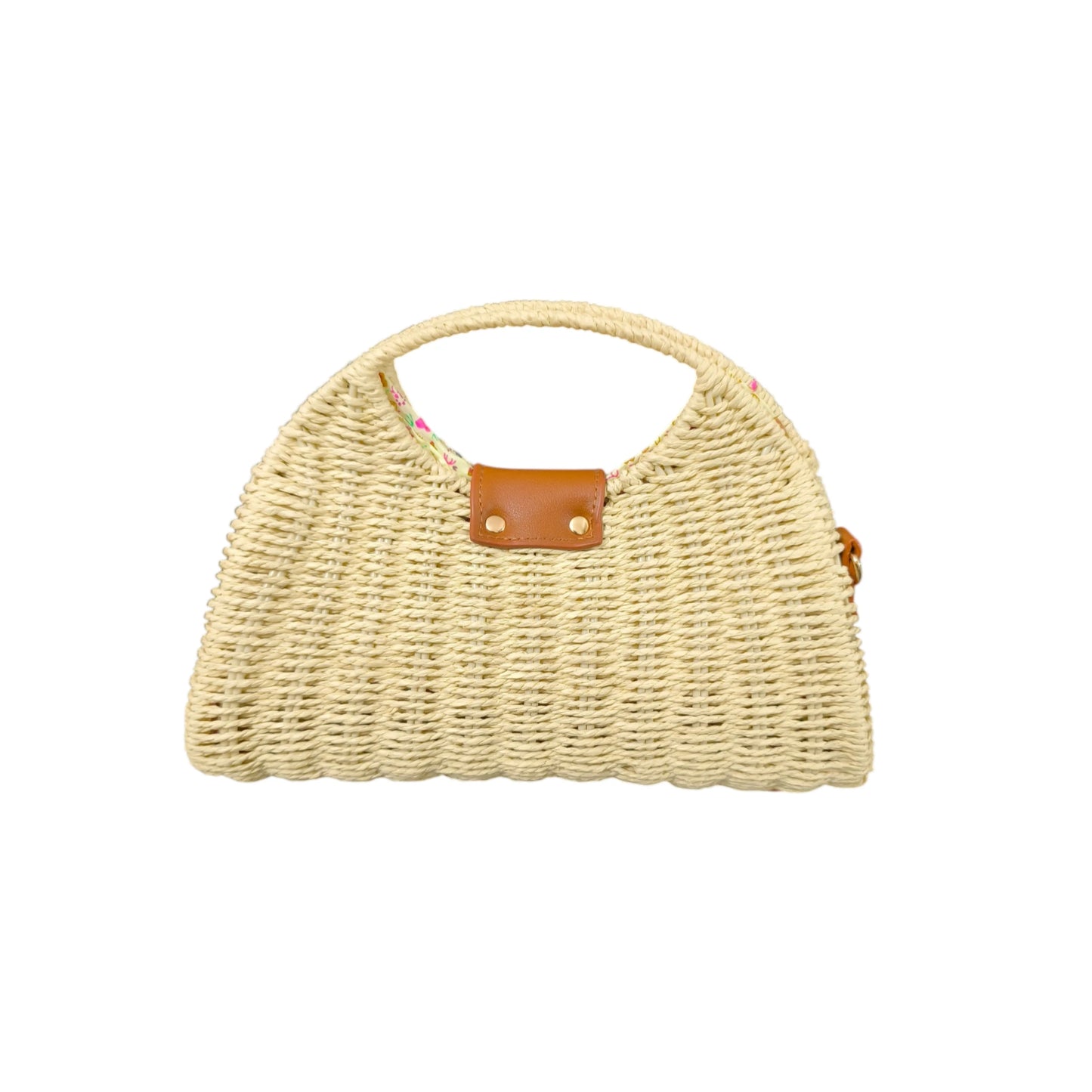 Borsa hobo in vimini e pelle