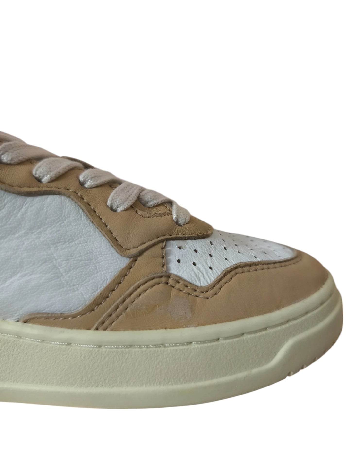 Autry Sneakers medalist low white leather beige cammello AULW GH04