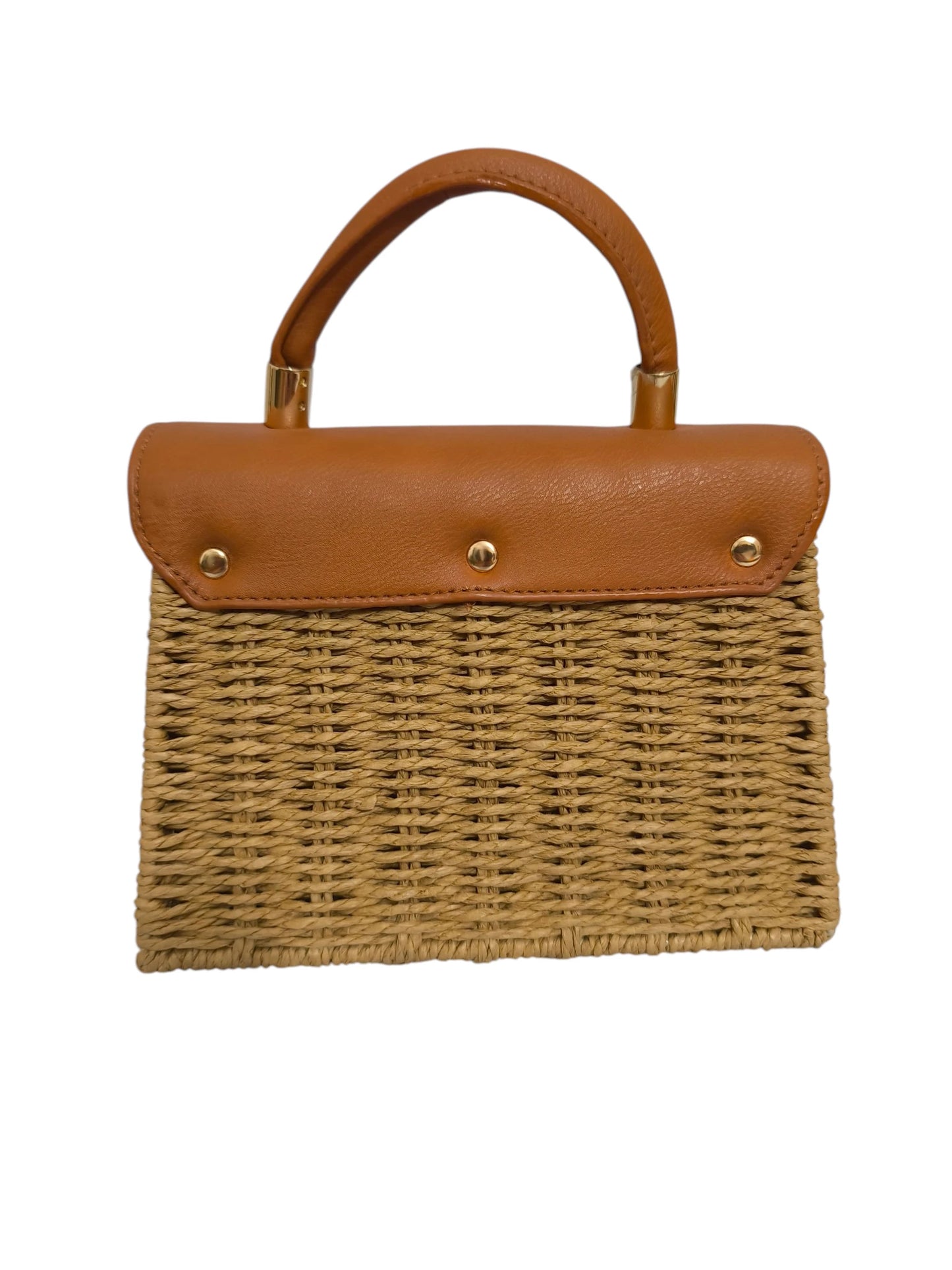 Borsa a Mano e Crossbody in Paglia Intrecciata