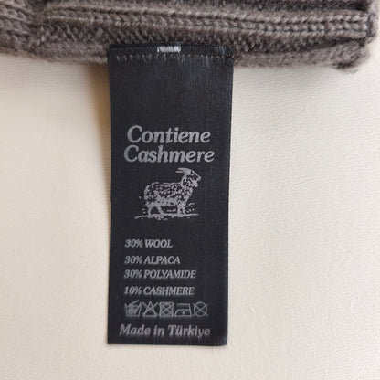 Cappello invernale lana/alpaca/cashmere unisex premium Tortora
