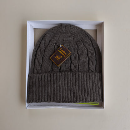 Cappello invernale lana/alpaca/cashmere unisex premium Tortora