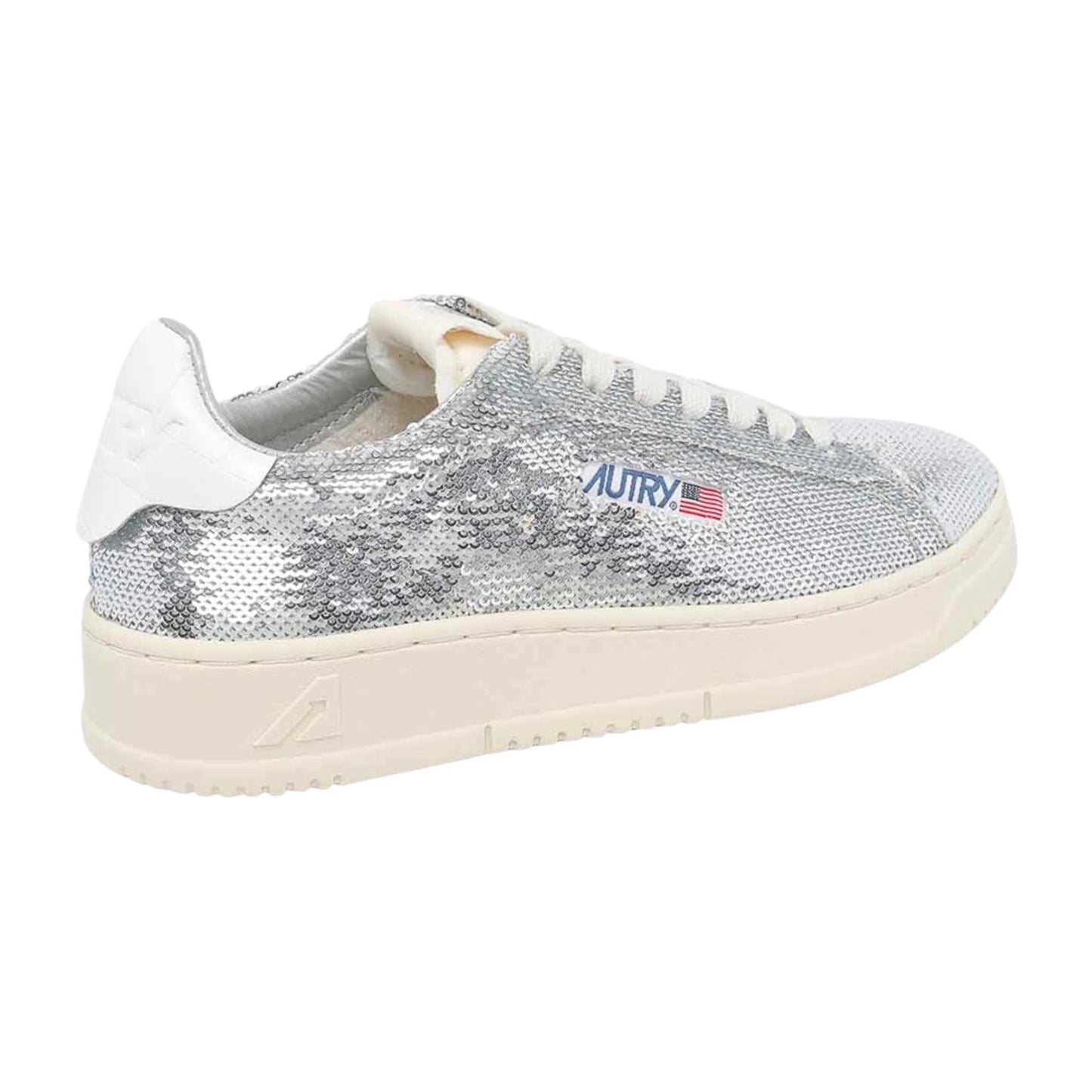 Autry Sneakers Dallas Low ADLW TI05 Sparkling con Paillettes Argento