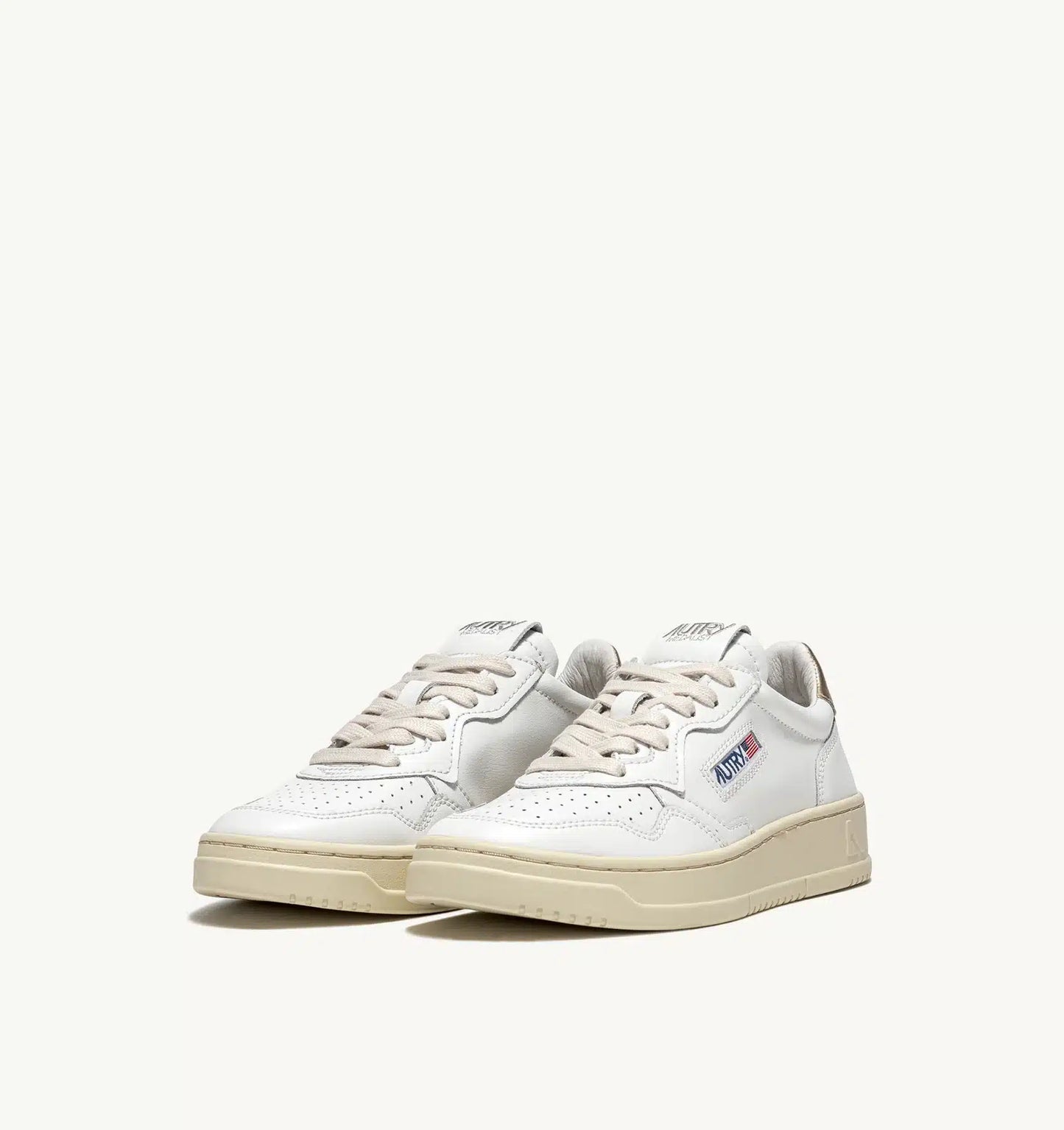 Sneaker Donna Autry Medalist Low bianca in pelle Spoiler Oro (Woman)