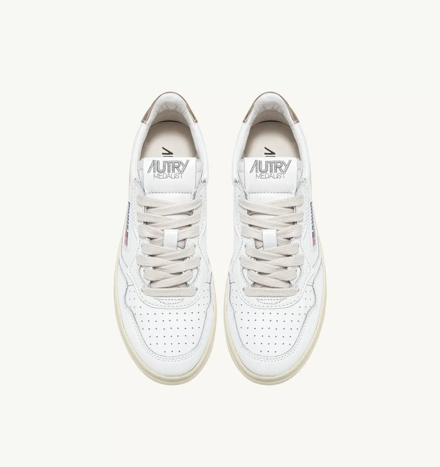 Sneaker Donna Autry Medalist Low bianca in pelle Spoiler Oro (Woman)