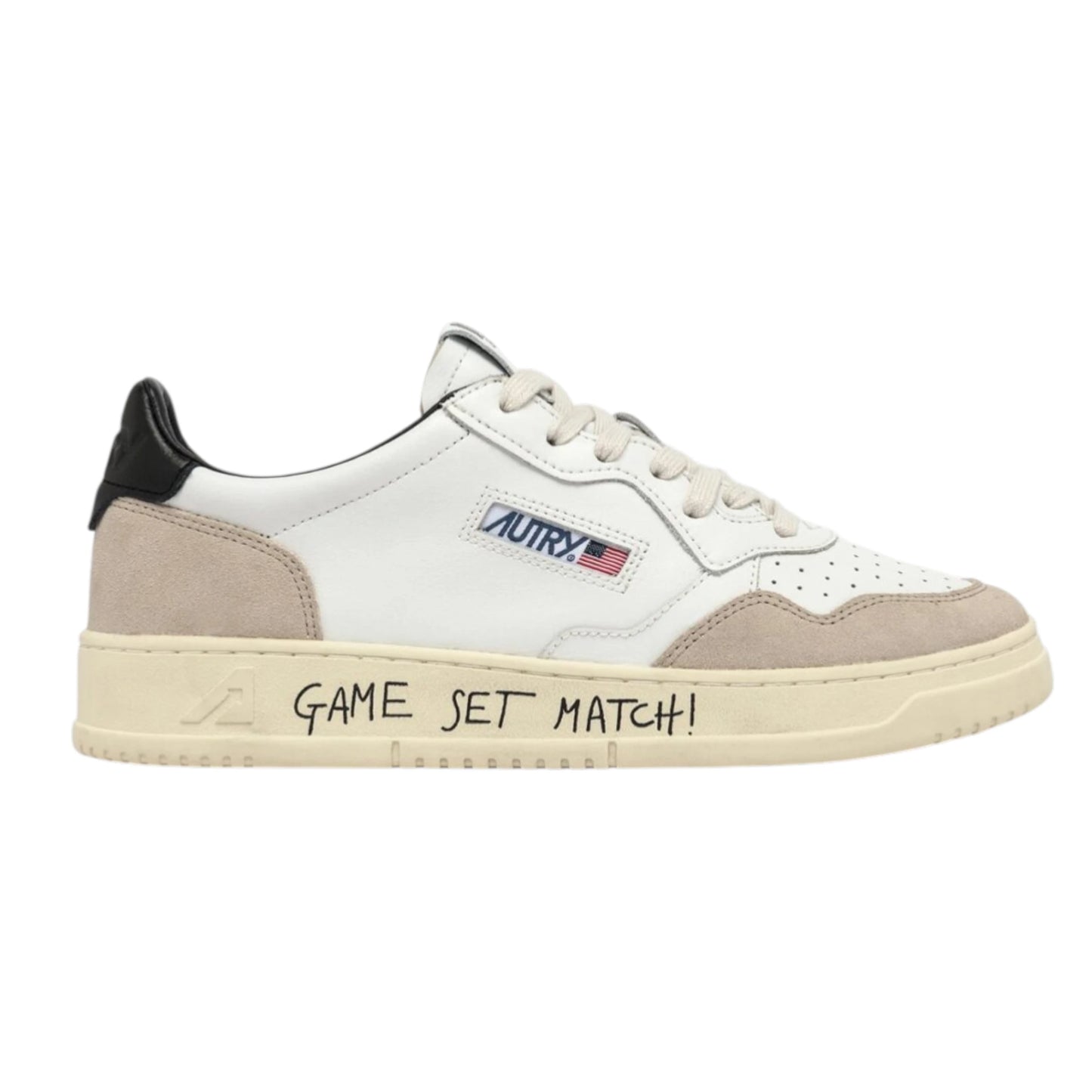 Autry Sneaker Medalist Low aus Leder und Veloursleder, schwarzer Spoiler AULM MA04