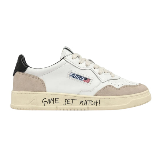 Autry Sneaker Medalist Low aus Leder und Veloursleder, schwarzer Spoiler AULM MA04