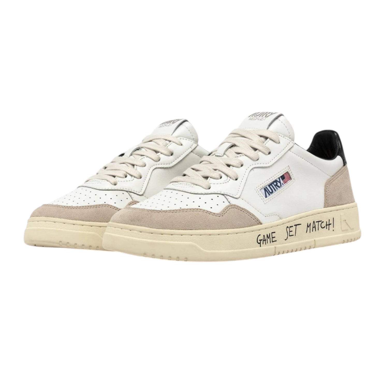 Autry Sneaker Medalist Low aus Leder und Veloursleder, schwarzer Spoiler AULM MA04