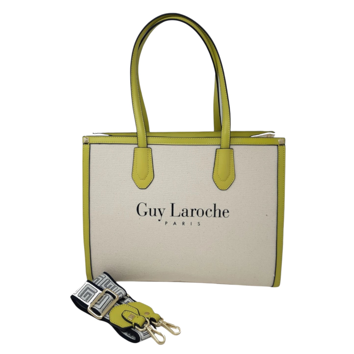 Guy Laroche Paris Borsa shopping in canvas naturale