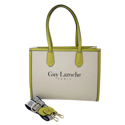 Guy Laroche Paris Borsa shopping in canvas naturale