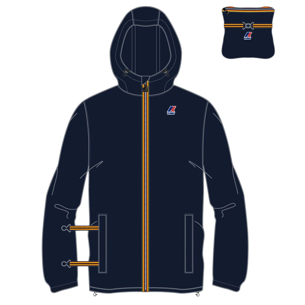 K-WAY LE VRAI 3.0 CLAUDE GREEN BLU NAVY UNISEX