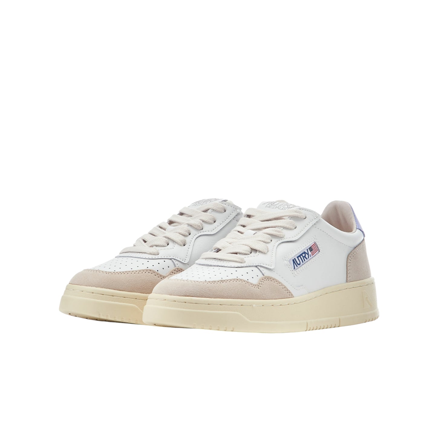 Autry Medalist Low bianca in pelle e camoscio Spoiler lavanda AULW LS53