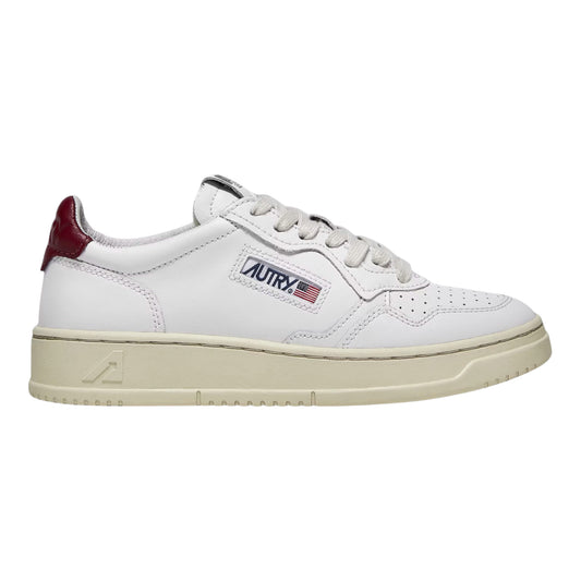 Autry Medalist Low bianca in pelle Spoiler Bordeaux AULW LL43