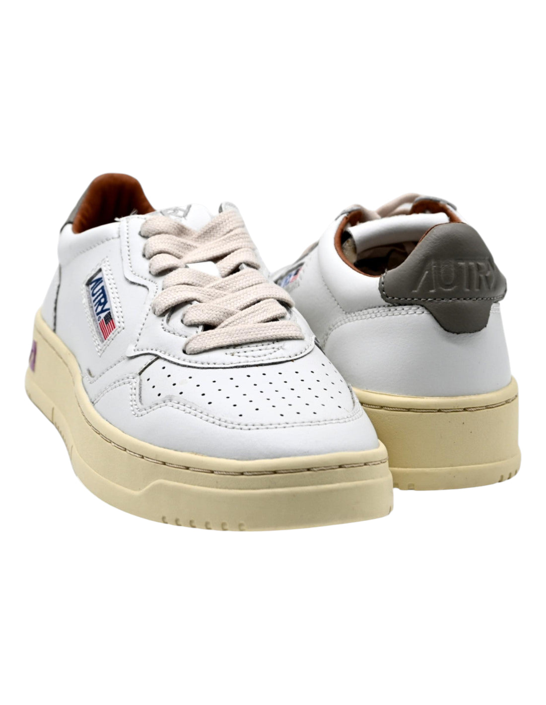 Autry Medalist Low bianca in pelle Spoiler Verde AULW LN34