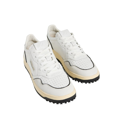 Zapatillas de golf bajas Autry de piel Blanco/Negro AGLM AG01 (Hombre)