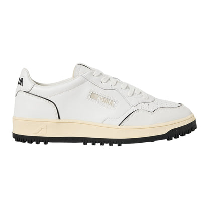 Zapatillas de golf bajas Autry de piel Blanco/Negro AGLM AG01 (Hombre)