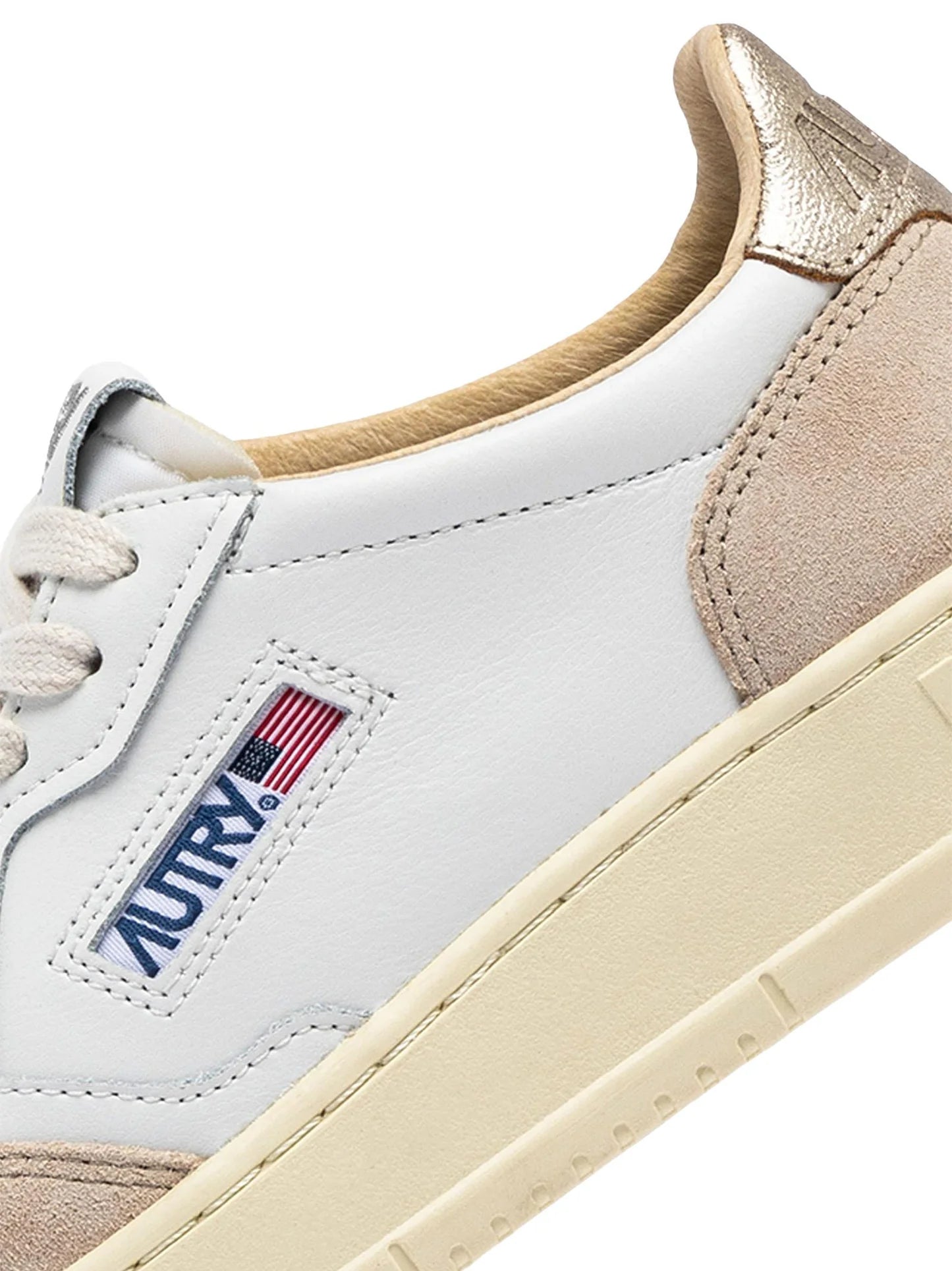 Autry Medalist Low AULW LS75 in pelle e camoscio Spoiler Oro (Donna)