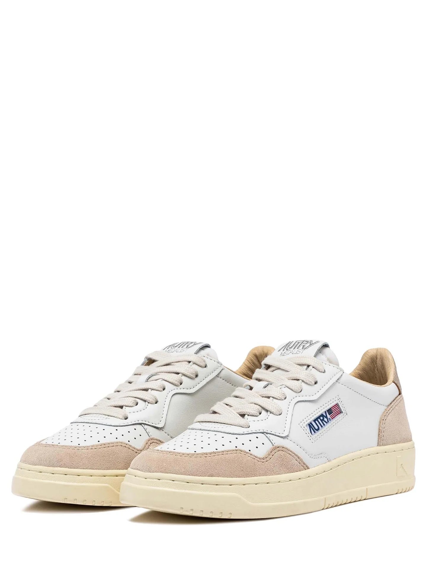Autry Medalist Low AULW LS75 in pelle e camoscio Spoiler Oro (Donna)