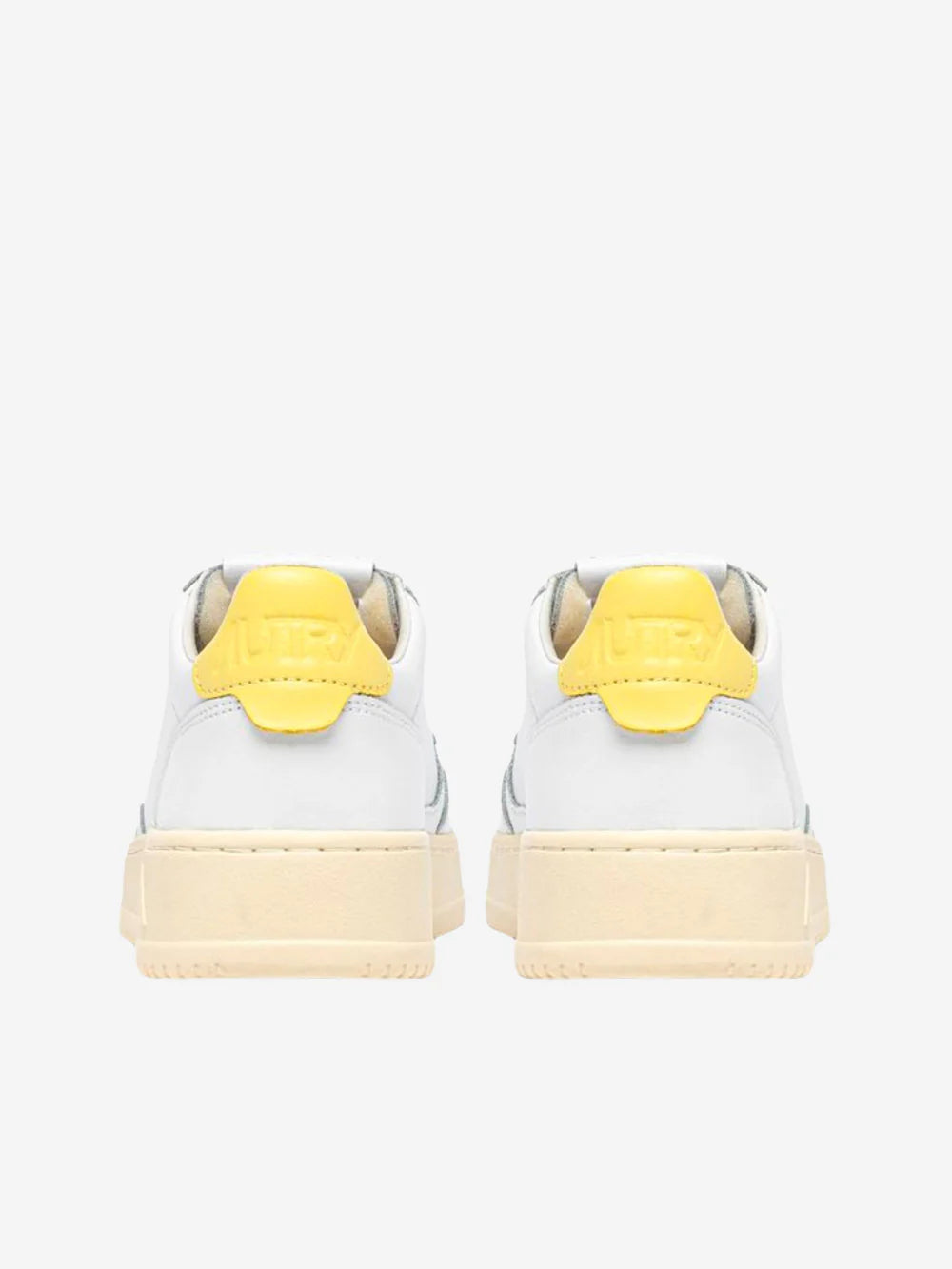 Autry Medalist Low bianca in pelle AULM LL09 Spoiler Giallo