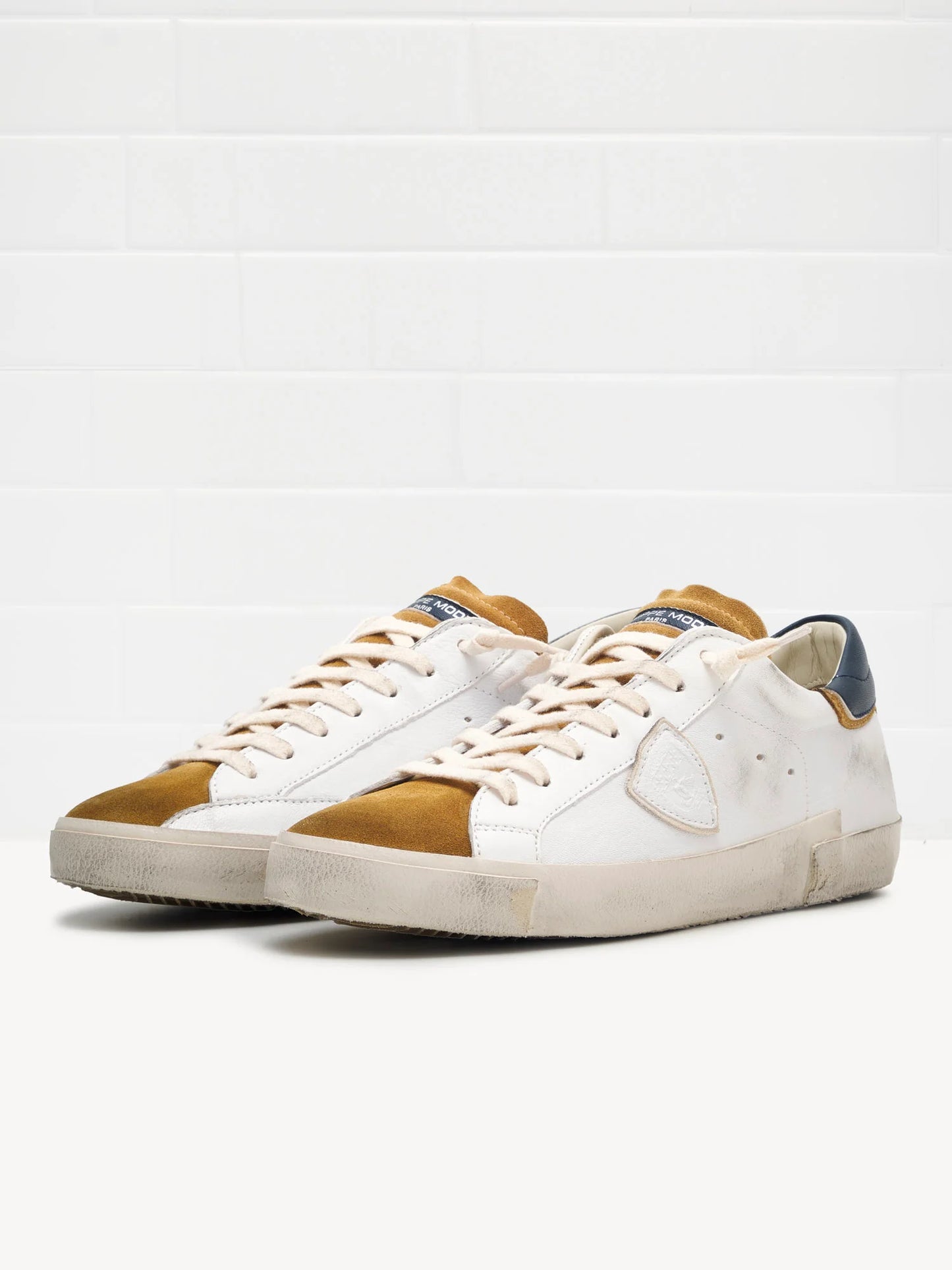 Philippe Model Paris PRSX PRLU WX21 Sneakers Low Man White Mustard Blue