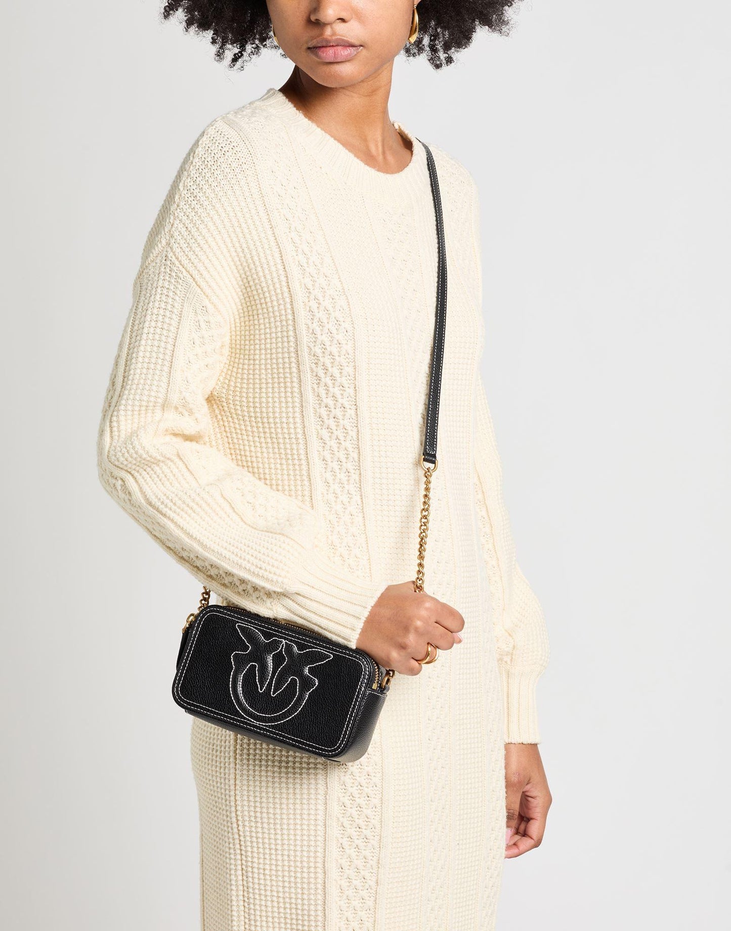 Pinko Piccola borsa a tracolla con logo Love Birds in rilievo