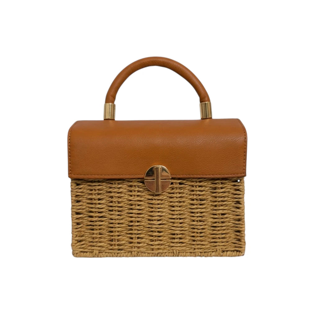 Borsa a Mano e Crossbody in Paglia Intrecciata