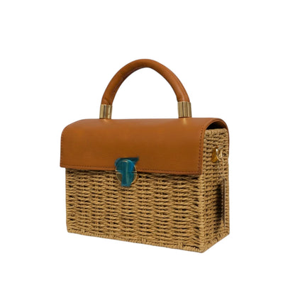 Bolso de mano y bandolera de paja trenzada